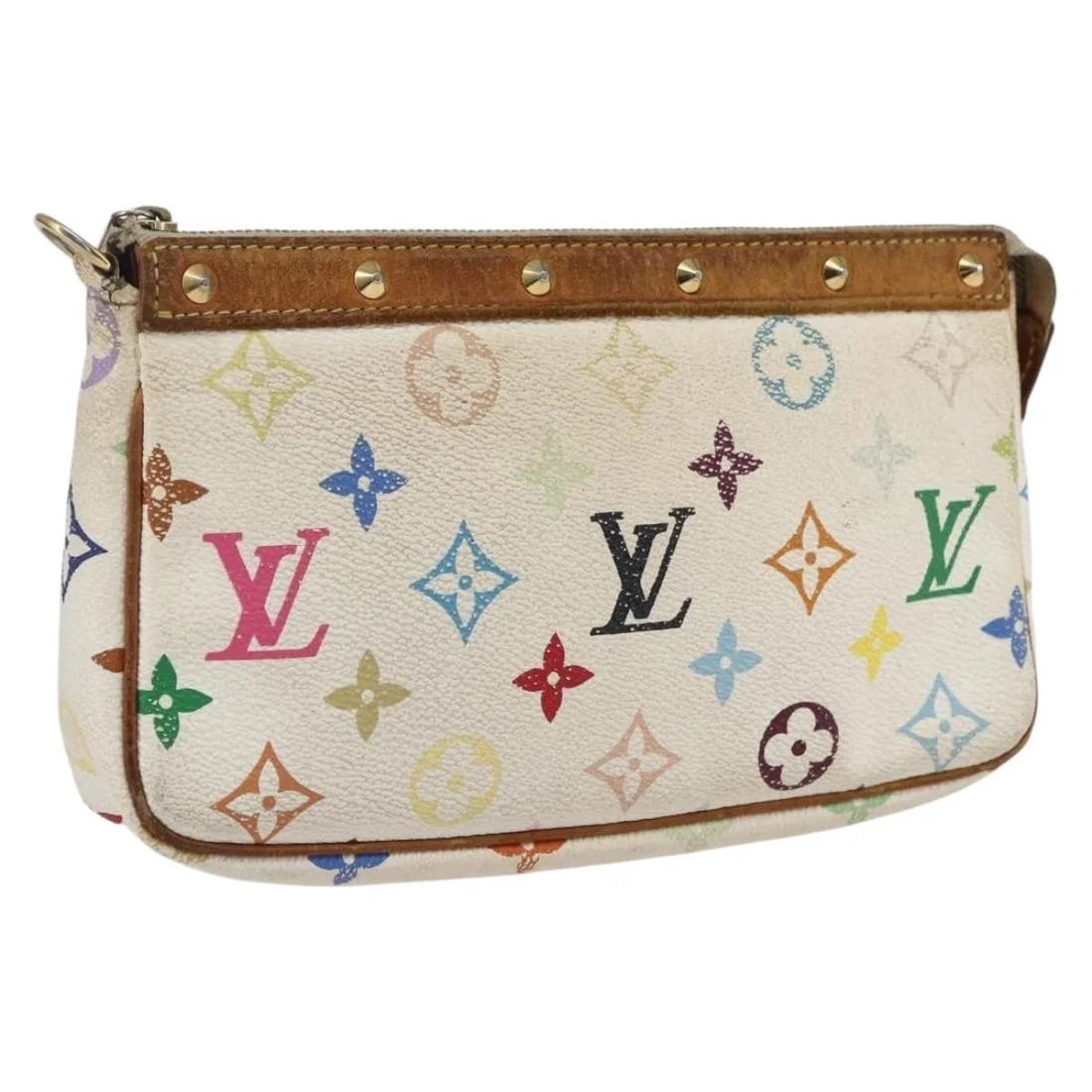 Louis Vuitton Multicolor Canvas Pochette Accessoires White Pouch M92649