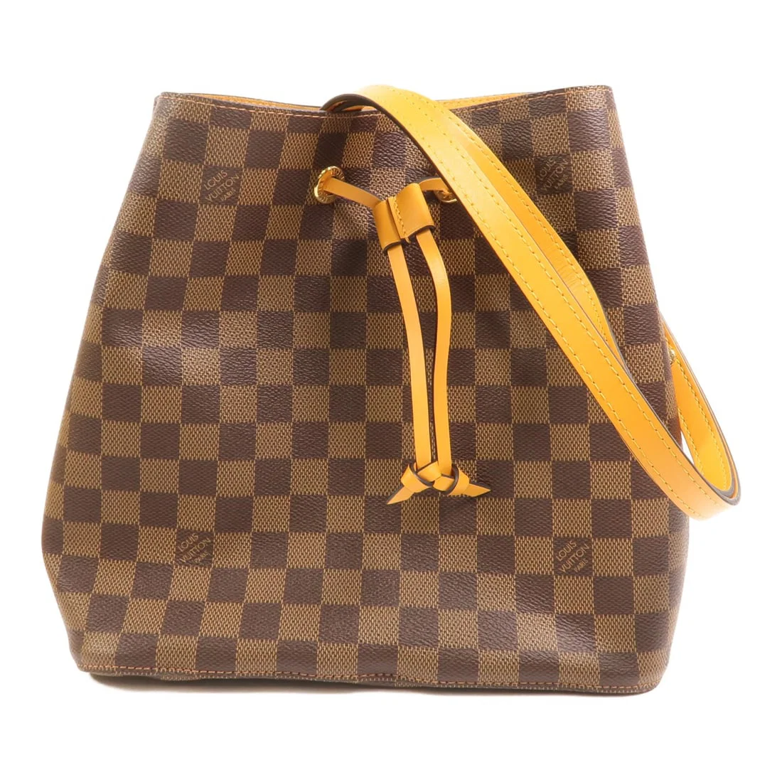 Louis Vuitton NeoNoe MM Damier Brown Shoulder Bag with Gold Hardware
