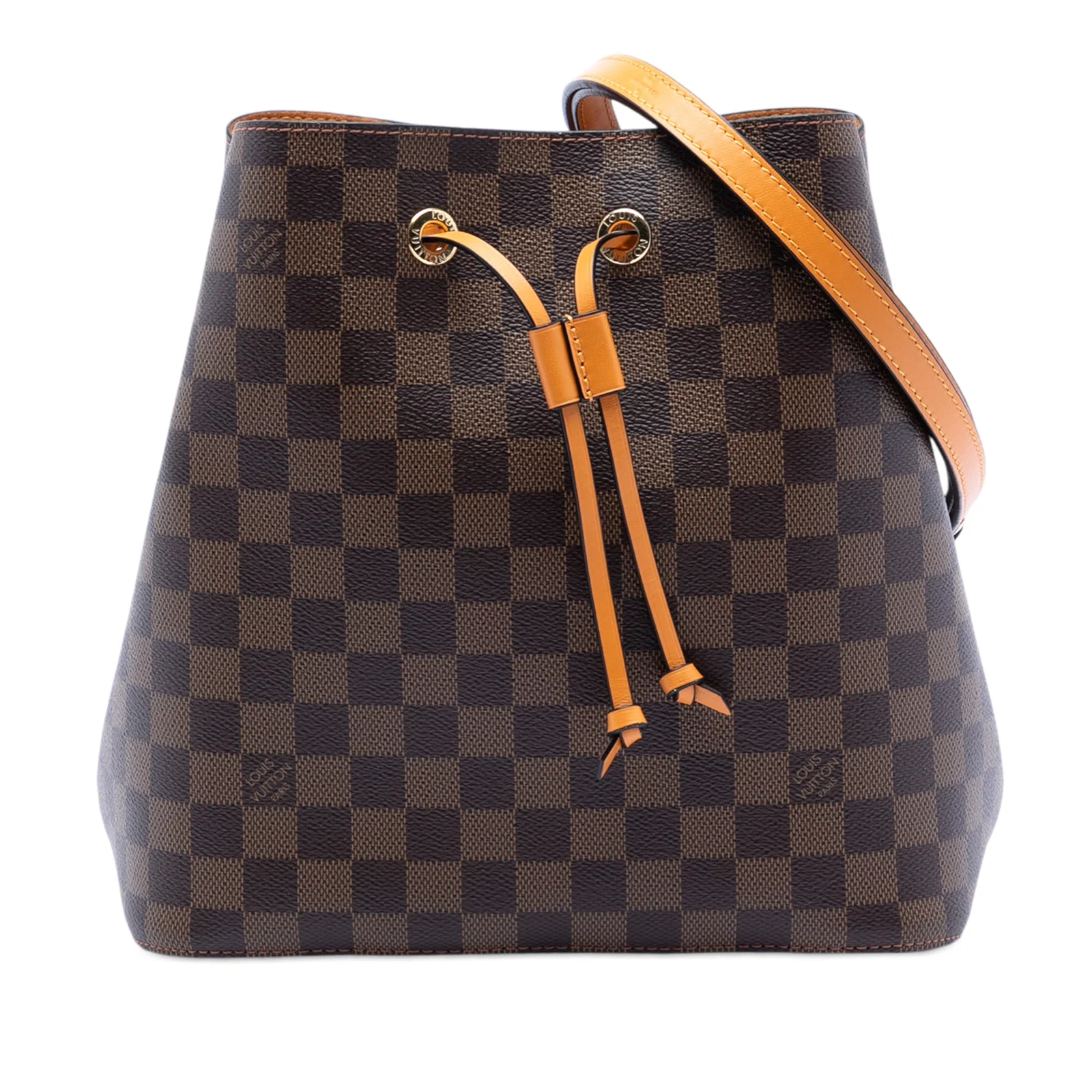 Louis Vuitton Neonoe MM Damier Ebene Canvas Shoulder Bag Brown