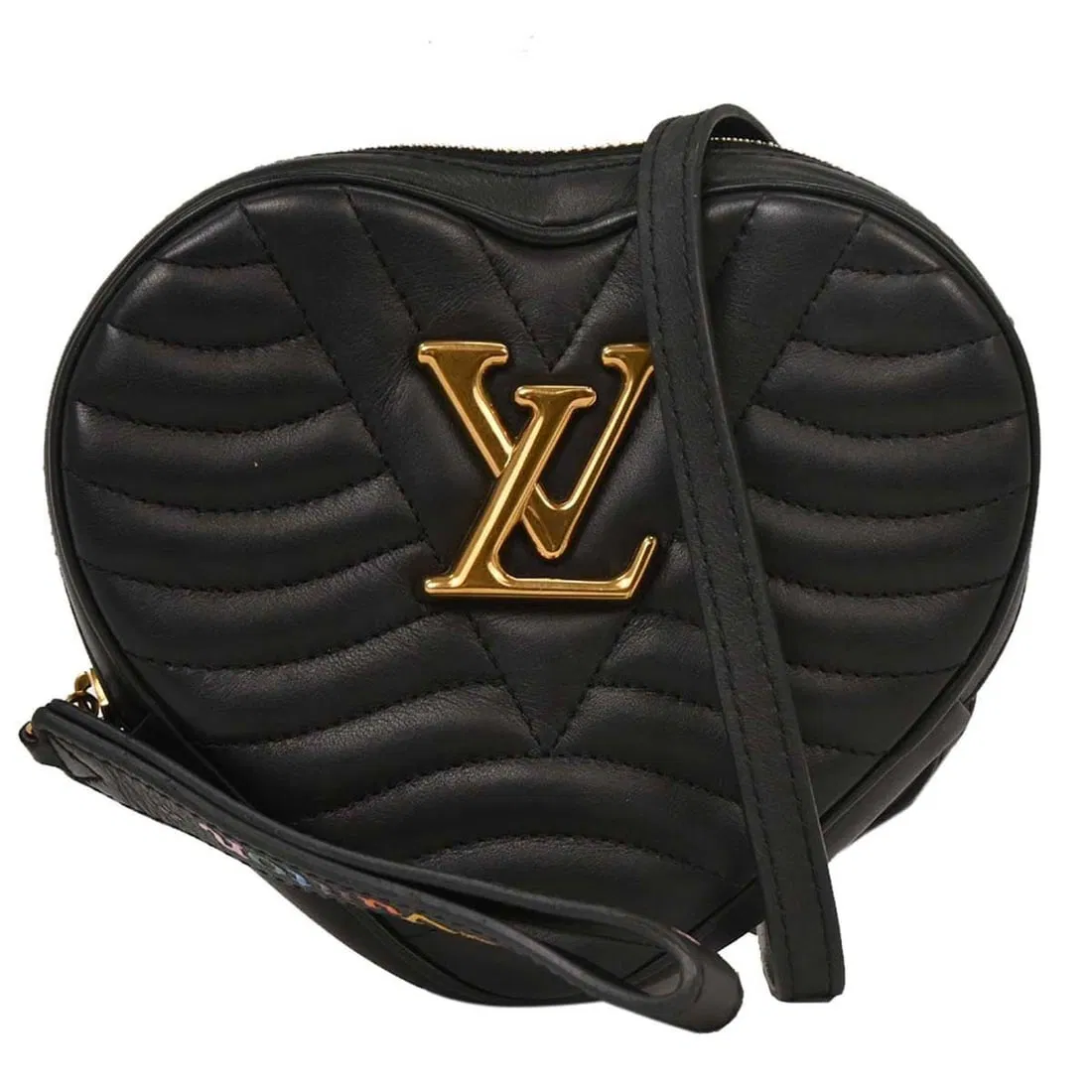 Louis Vuitton New Wave Heart Quilted Leather Crossbody Bag Black