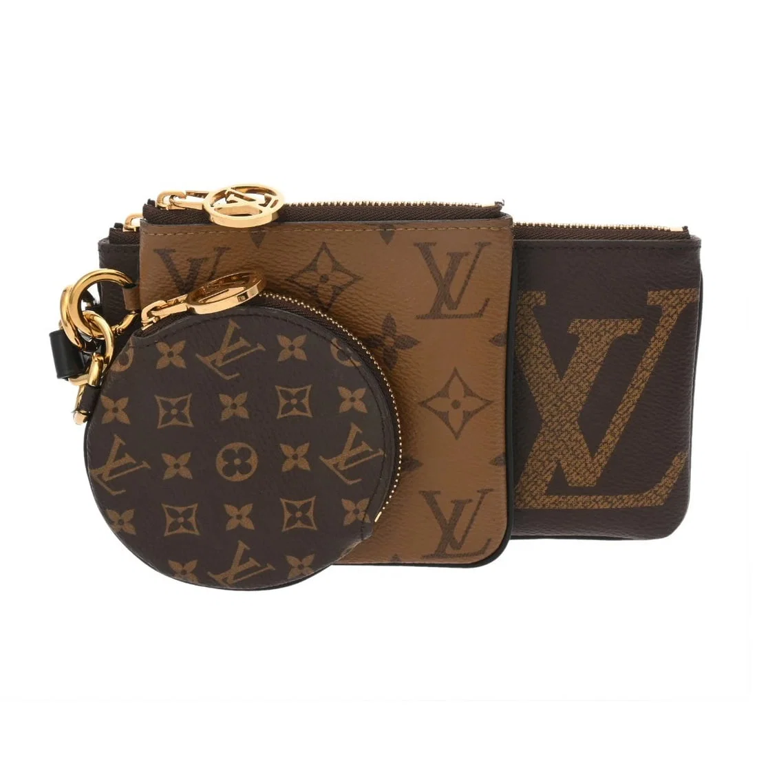 LOUIS VUITTON POCHETTE TRIO MONOGRAM GIANT REVERSE