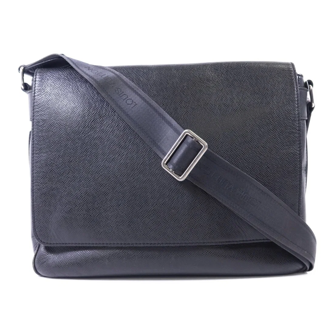 Louis Vuitton Roman MM Grey Calfskin Shoulder Bag with Silver Hardware