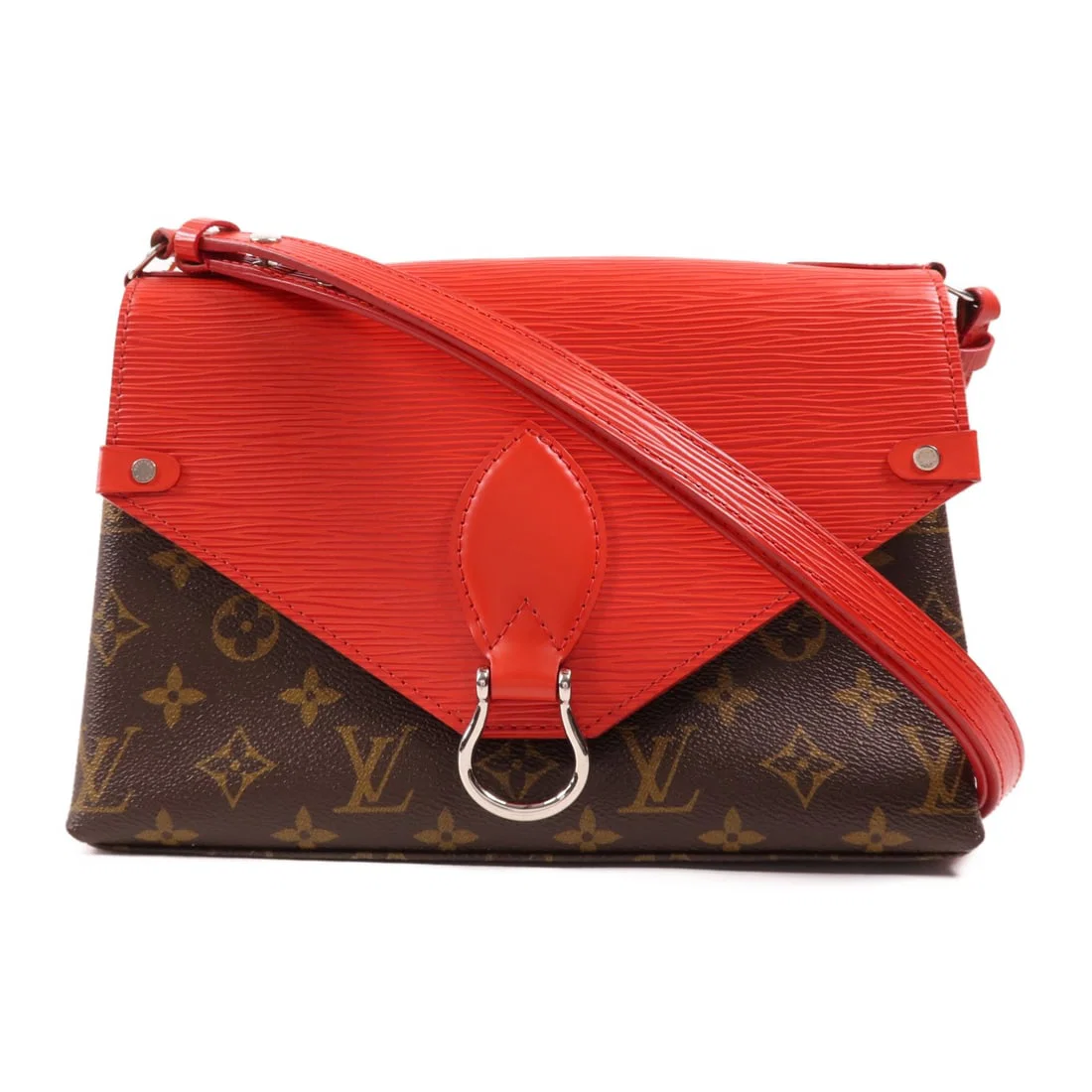 LOUIS VUITTON Saint Michel Shoulder Bag M44031 Monogram Epi Brown Red