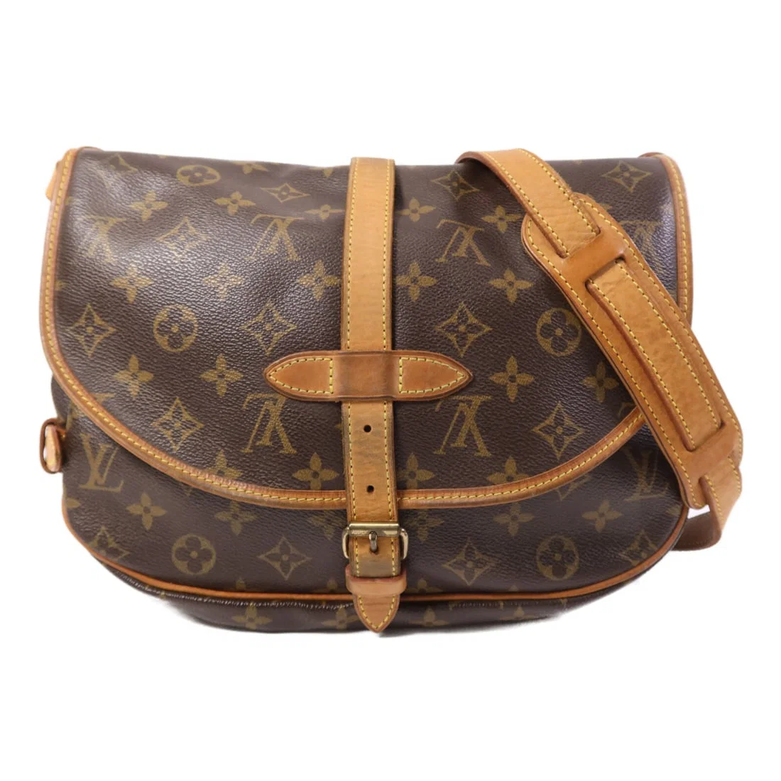 Louis Vuitton Saumur 30 Monogram Shoulder Bag with Gold Hardware M42256
