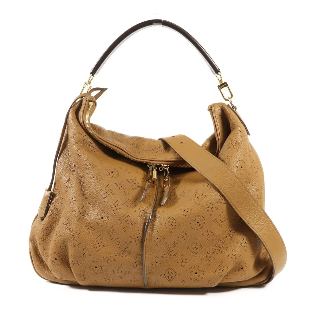 LOUIS VUITTON Selene MM 2 Way Bag M94214 Mahina Caramel GHW