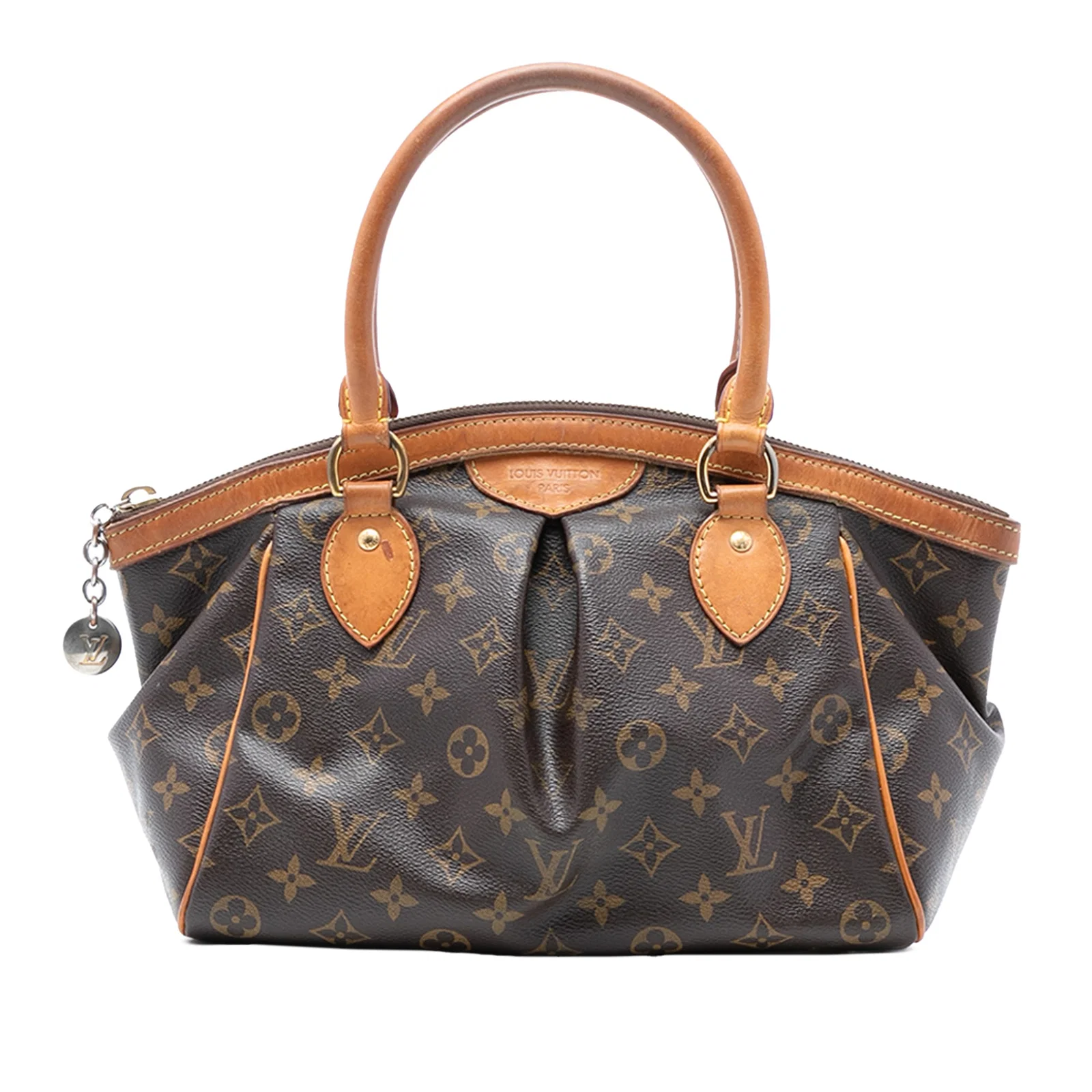 Louis Vuitton Tivoli PM Monogram Canvas Handbag with Leather Trim