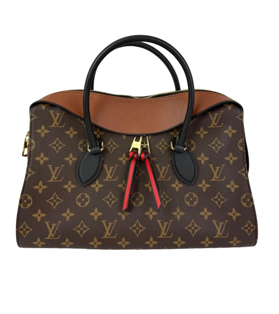 Louis Vuitton Tuileries Monogram Canvas Medium Shoulder Bag with Red Accents