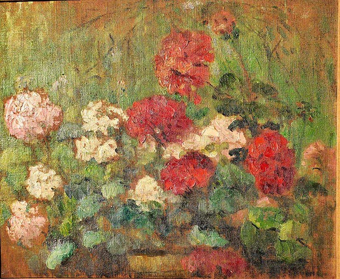LOURIER-DREYFUS Jeanne (1873-1955) Floral Still Life oil painting on canvas signed lower right