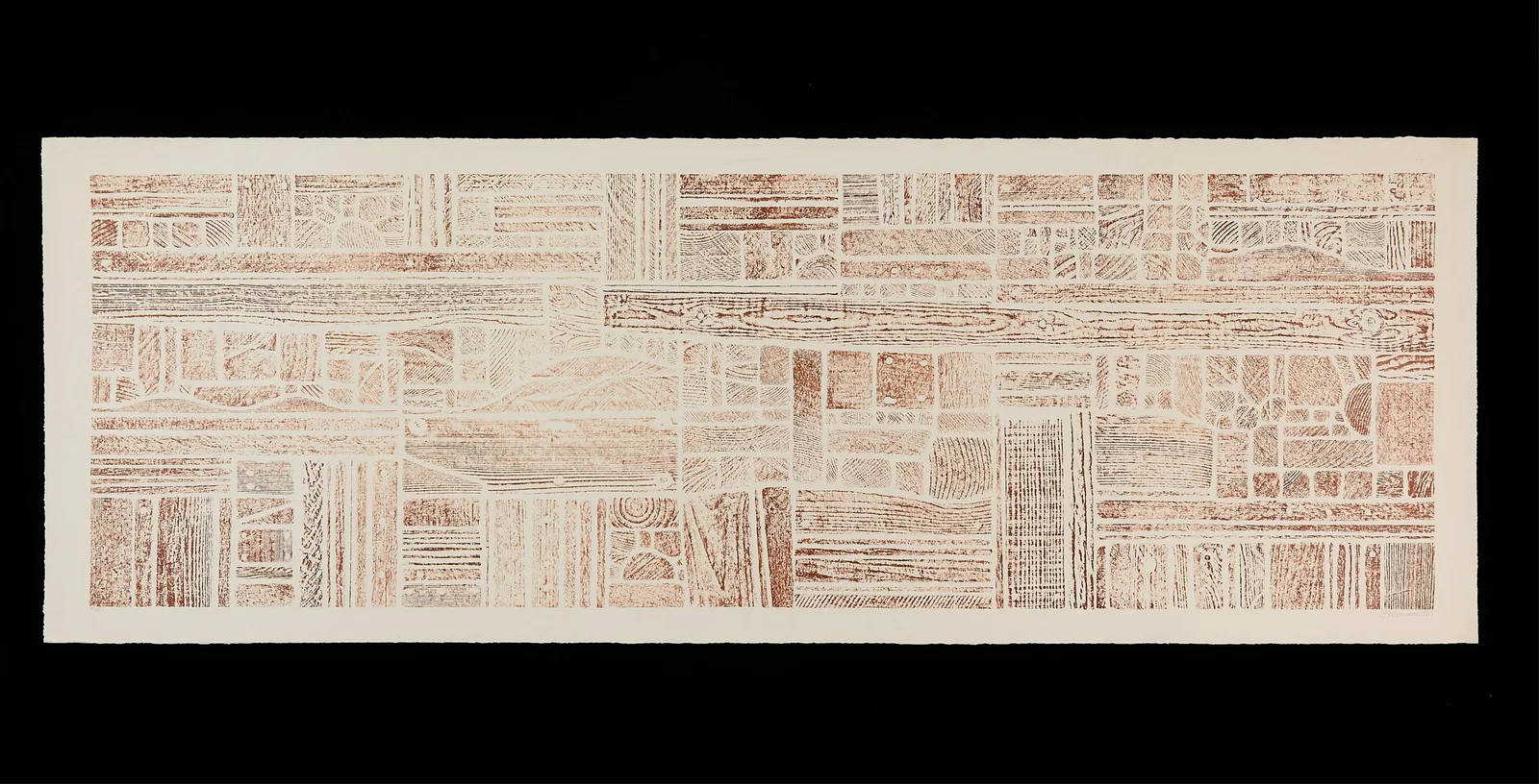 Lrg George Morrison Wood Collage Ink Rubbing 1987