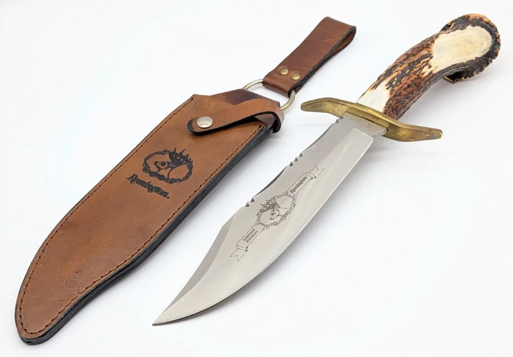 Ltd Remington Crown Stag Bowie Knife w/ Sheath