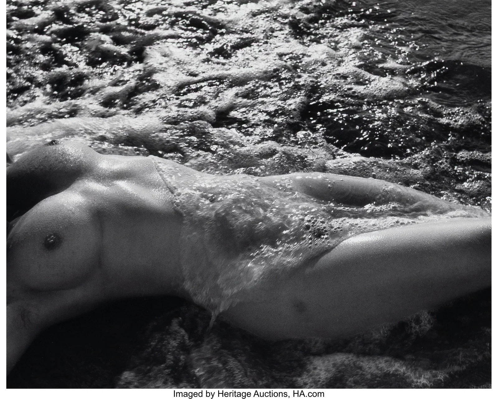 Lucien Clergue (French, 1934-2014) Nude in Wave,