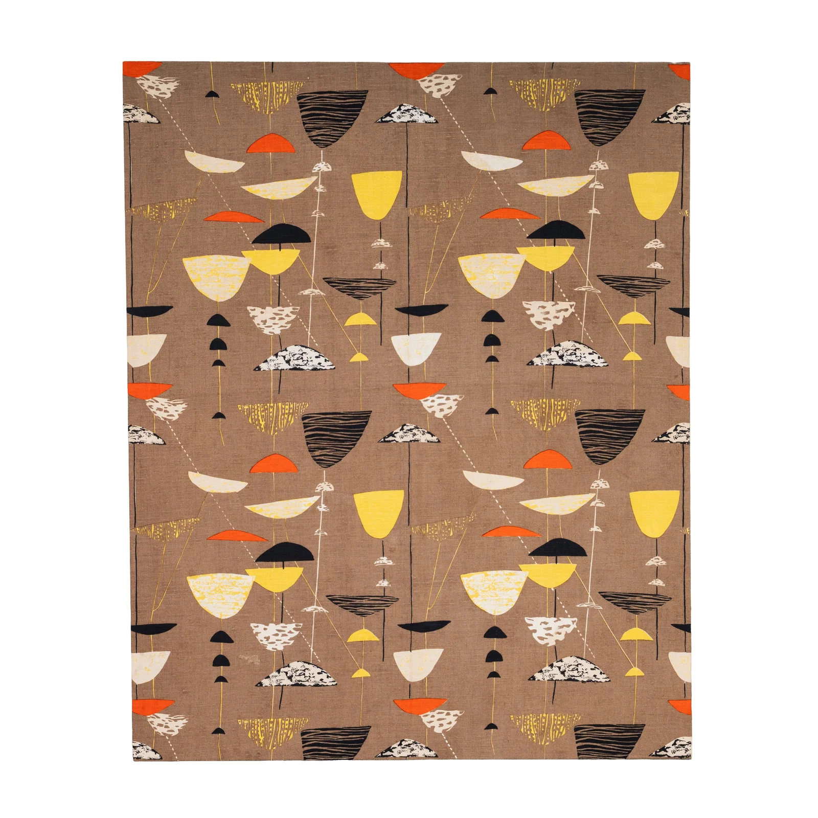 Lucienne Day OBE RDI FCSD (British 1917–2010) for Heal’s Fabrics Calyx, rare olive colourway