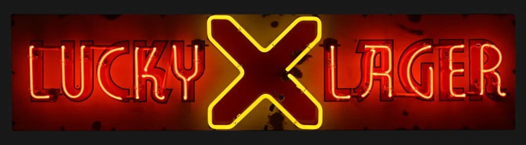 Lucky Lager Porcelain Neon Sign