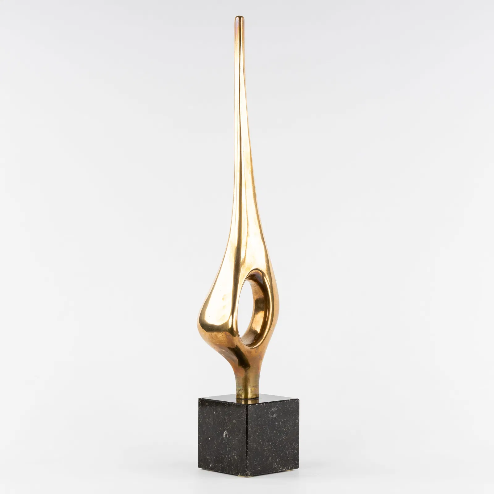Ludwig Lefebvre (XX-XXI) 'Abstract Sculpture', polished bronze and marble, 13/30.