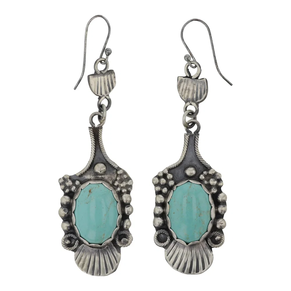 Lydia Begay Navajo Lone Mountain Turquoise Earrings
