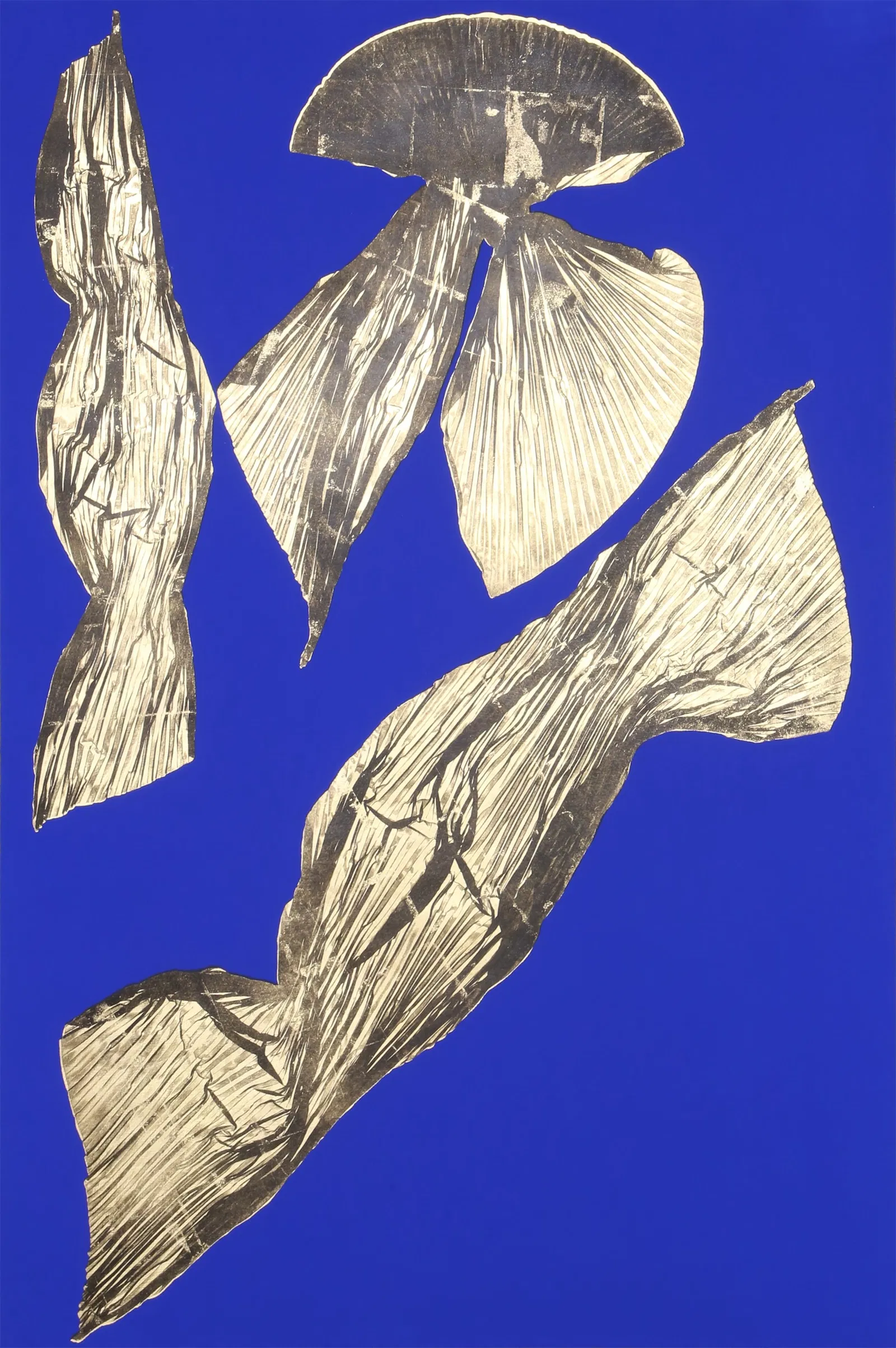 Lynda Benglis, Dual Nature (Blue) I, Lithograph with Gold Leaf