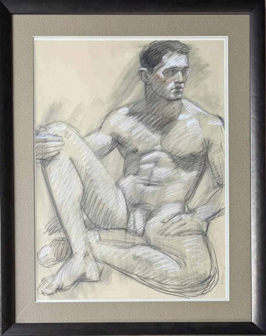 M. Beard, Seated Male Nude Portrait