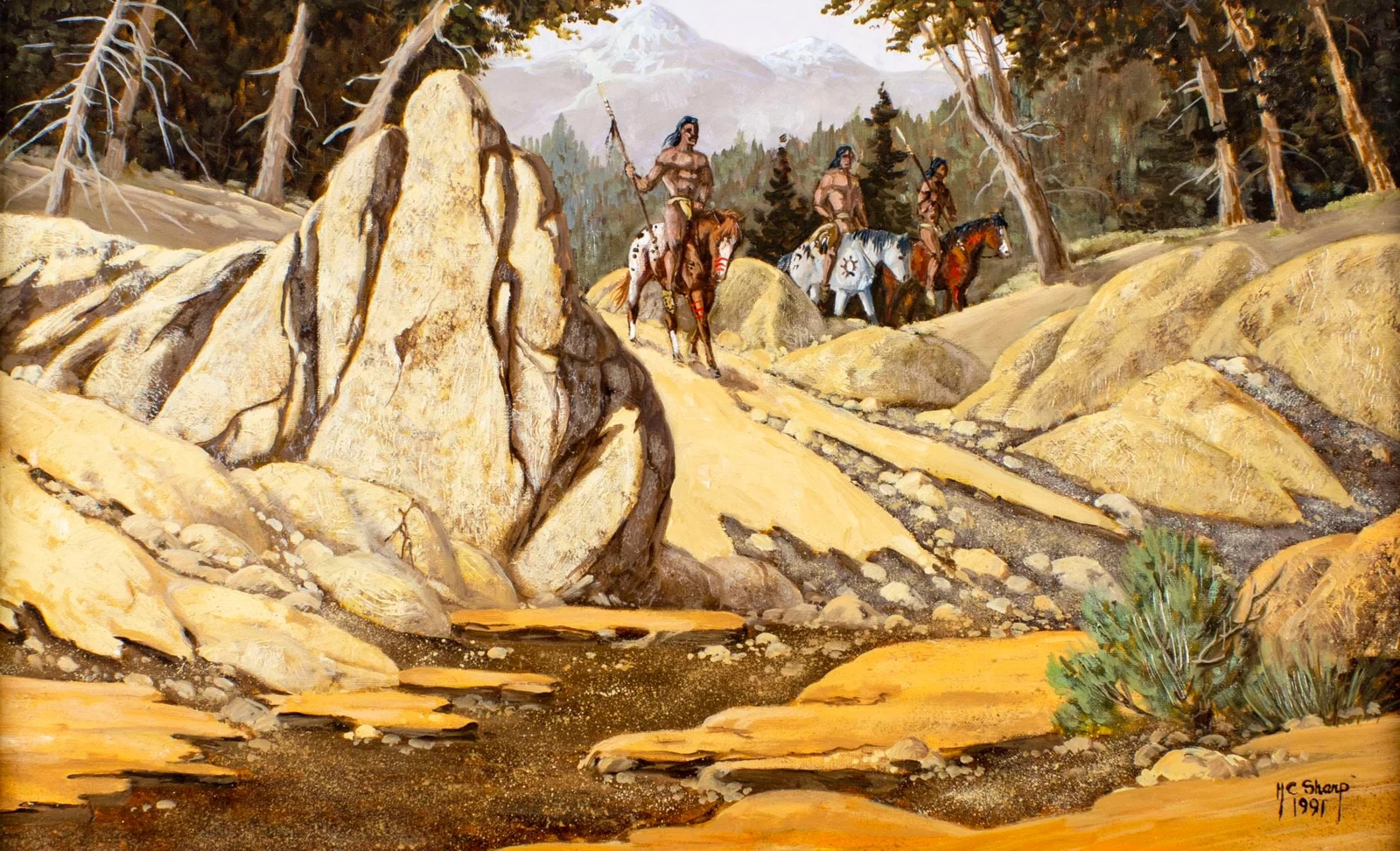 M C Sharp (US,20C) oil painting