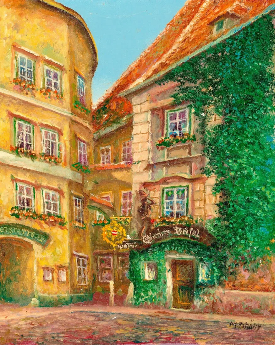 M Schony (German,1913-?) oil painting