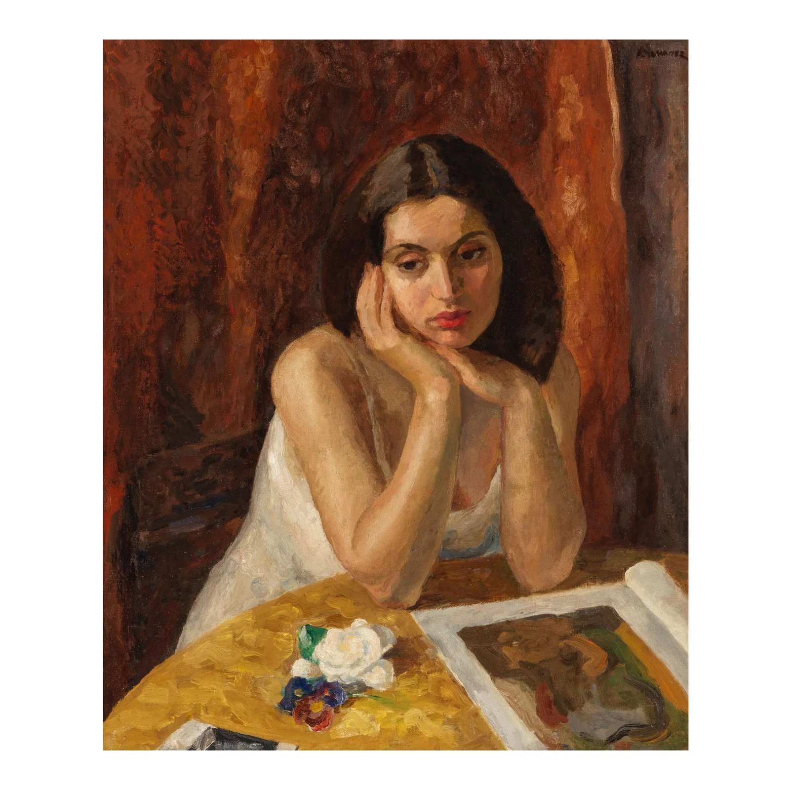 MABEL ALVAREZ (1891-1985) Italian Girl (Adrienne le Clerc Tytla) 30 x 25 in.