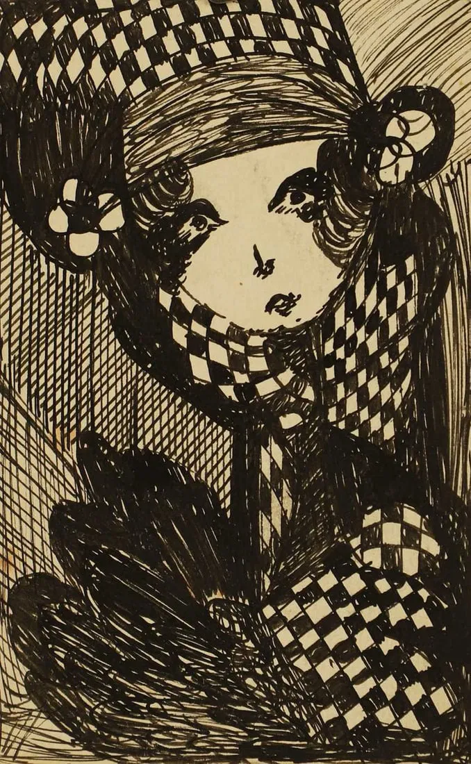 ▲ Madge Gill (British, 1882-1961) Study of a woman in hat