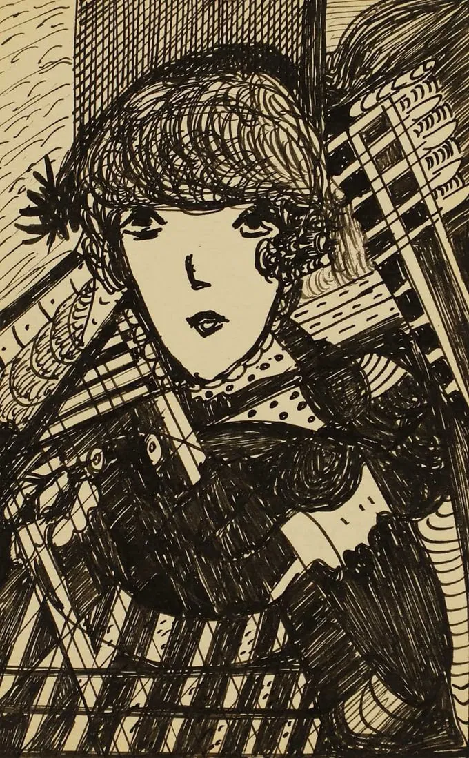 ▲ Madge Gill (British, 1882-1961) Study of a woman