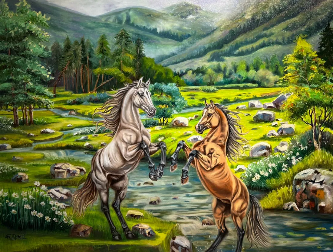 Madi Salehi - "Sovereigns of the Valley" Original Acrylic on Canvas