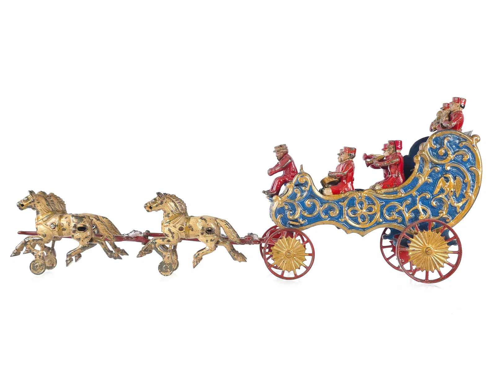 Magnificent Hubley Four Horse Cast Iron Band Wagon