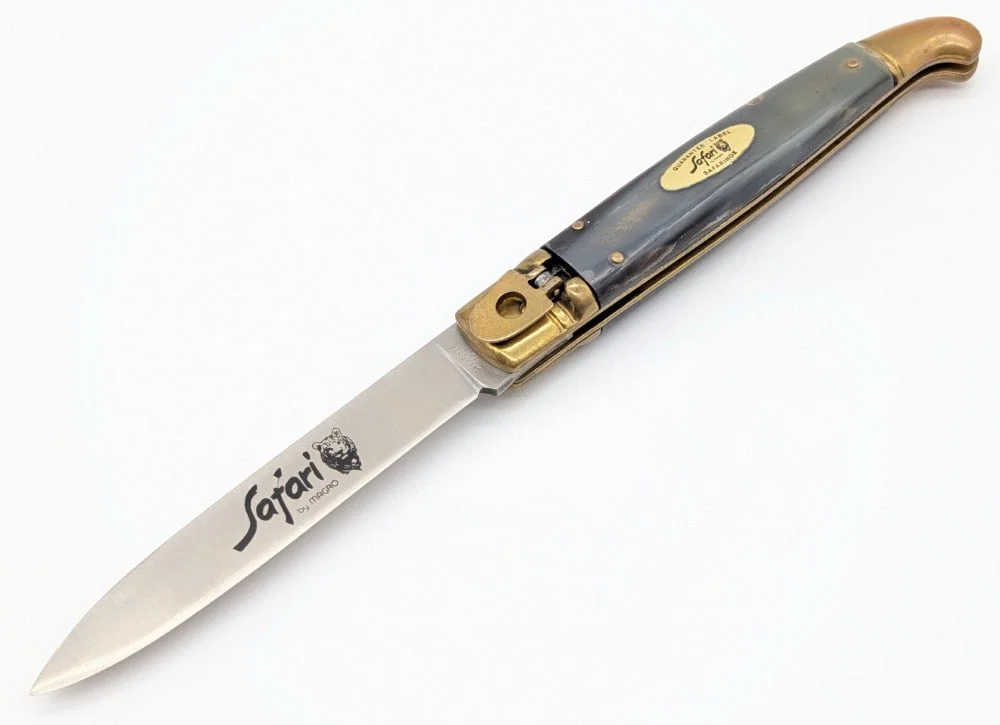 Magro Safari Safarinox Horn Handle Leverlock Switchblade Knife