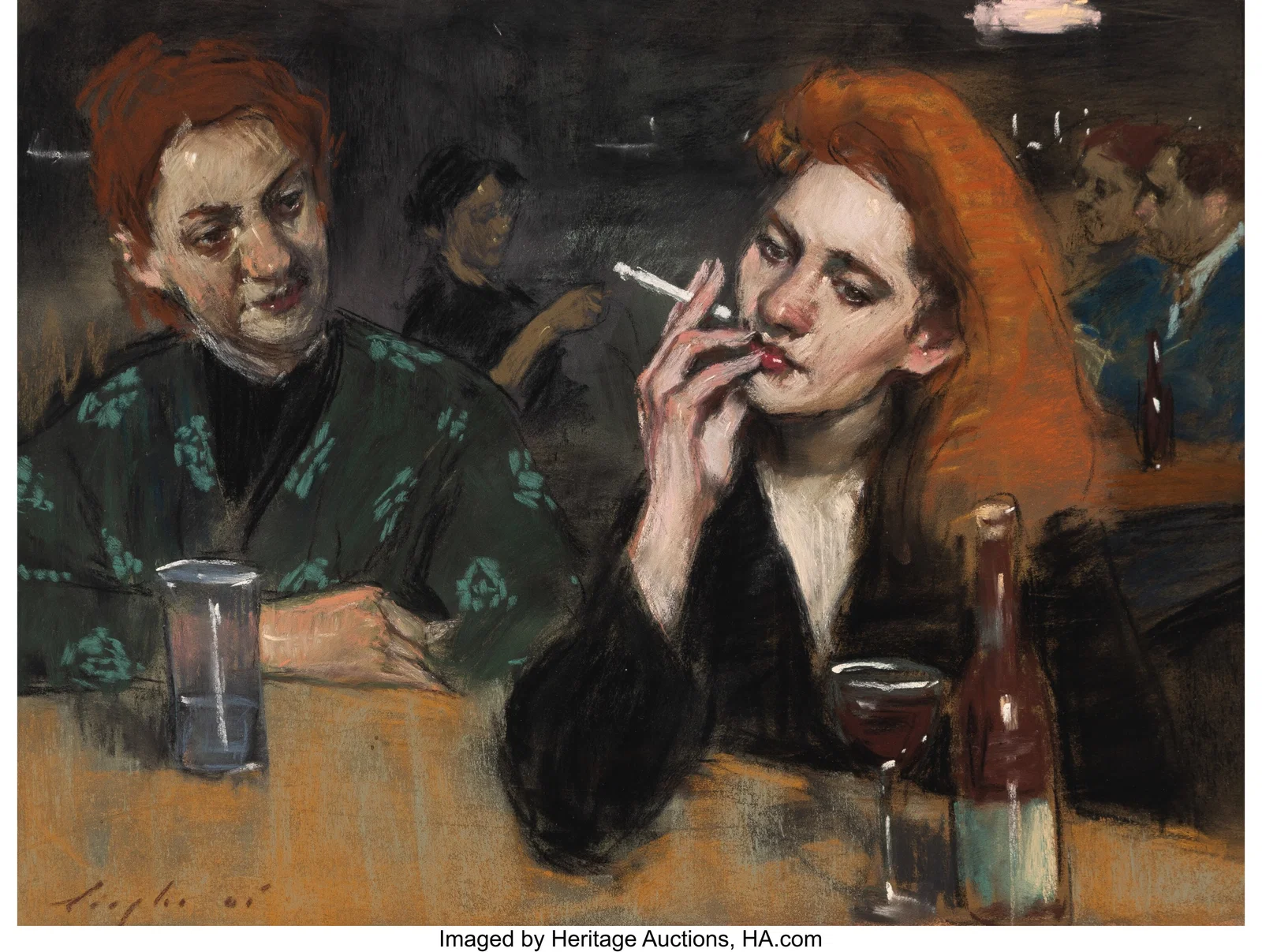 Malcolm Liepke (American, b. 1953) Girl Talk Pas