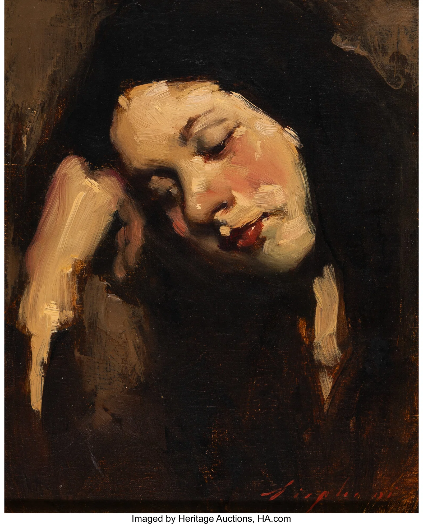 Malcolm Liepke (American, b. 1953) Young Girl Oi