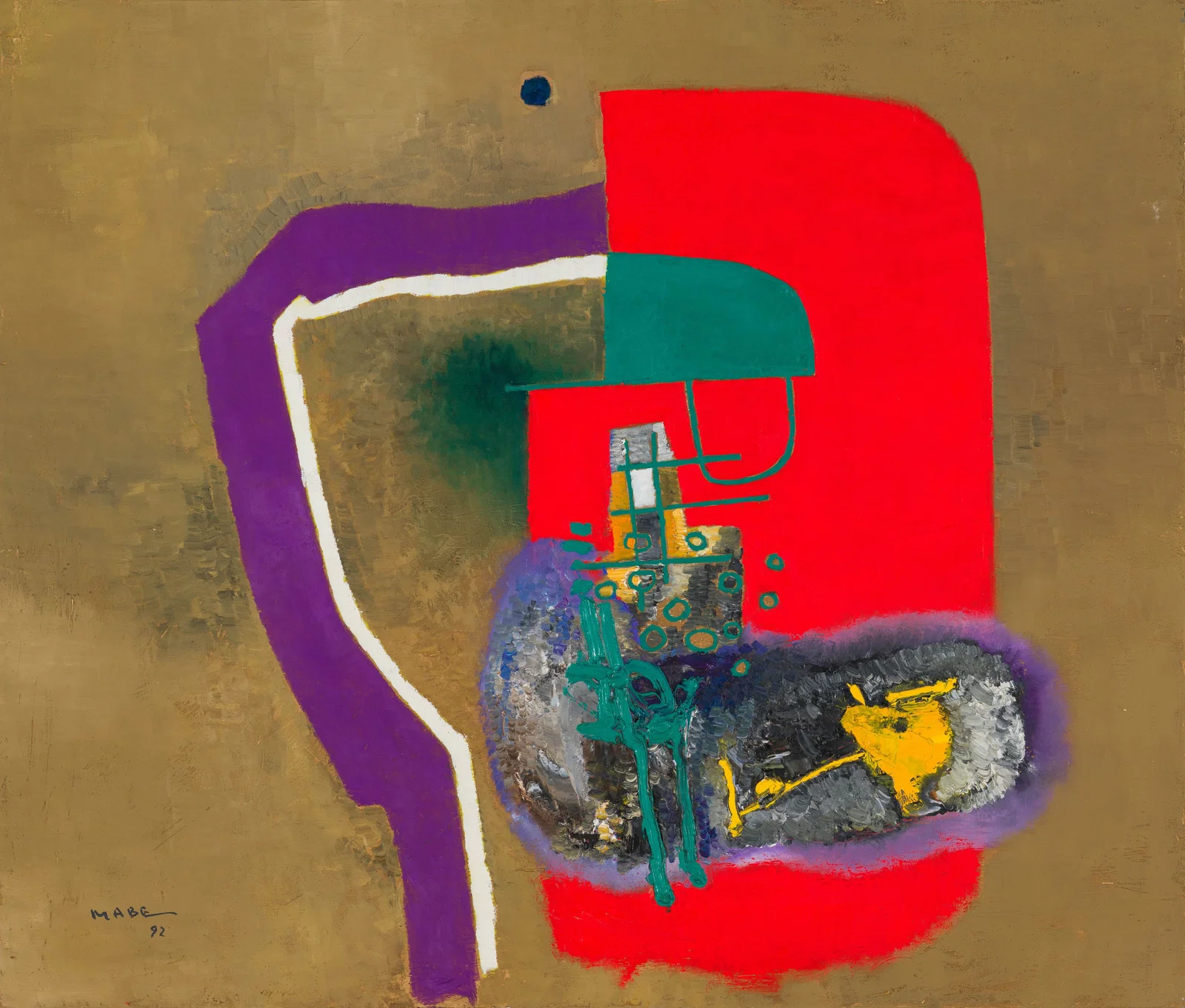 Manabu Mabe Untitled (Red, Purple, Yellow on Brown), 1992