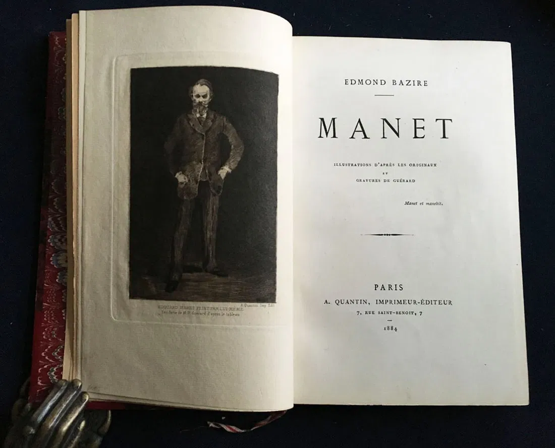 Manet by Bazire. 1884. with two Manet etchings.