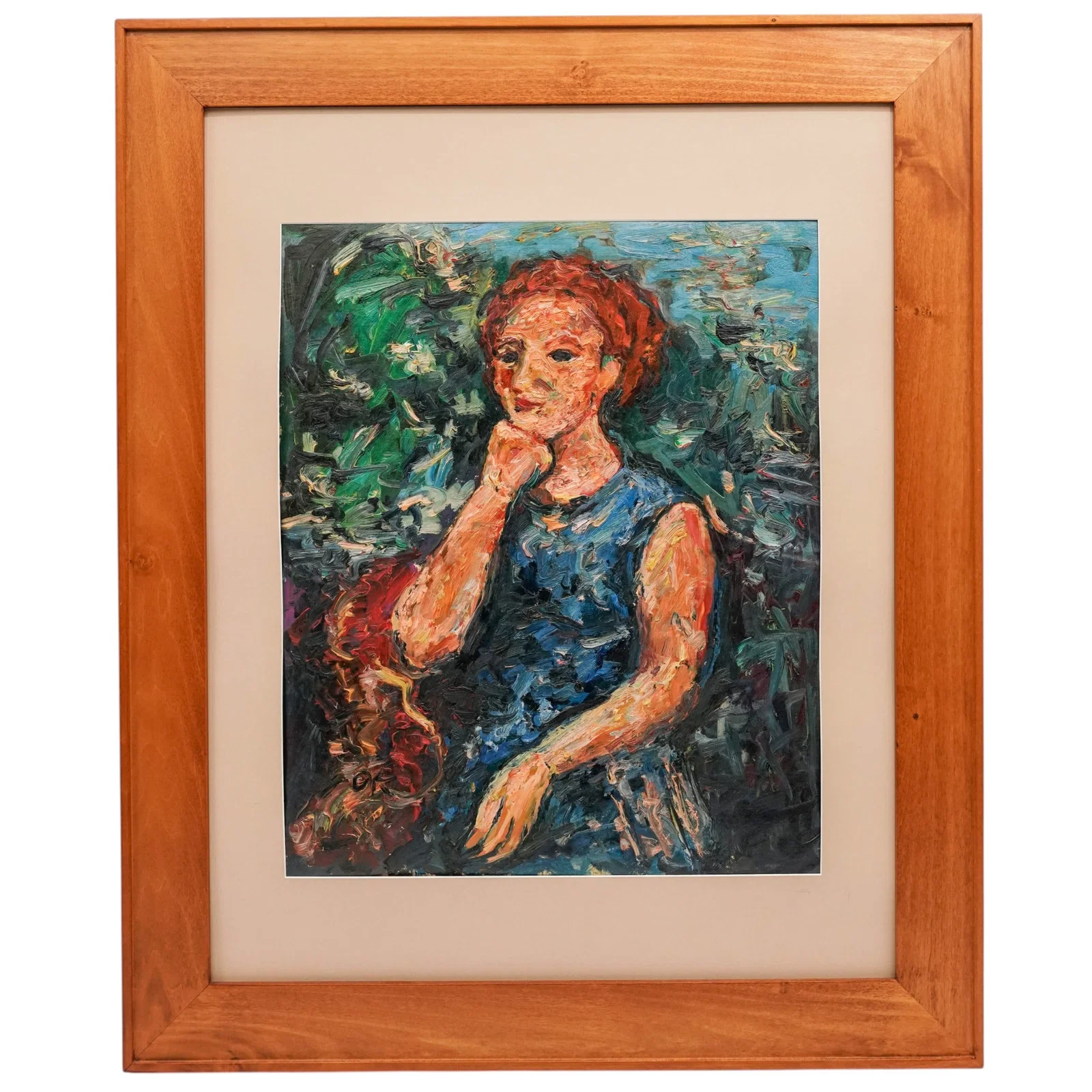 Manner Of Oskar Kokoschka (Austrian, 1886) "Portrait of a Woman" Oil Painting