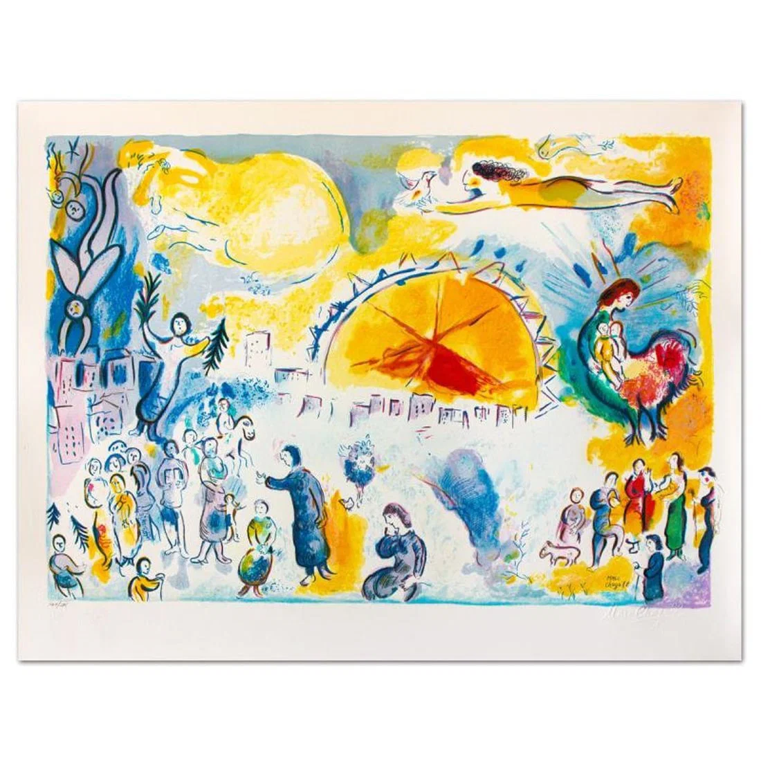 Marc Chagall (1887-1985), "La Procession De Noel" Limited Edition Lithograph with Letter of