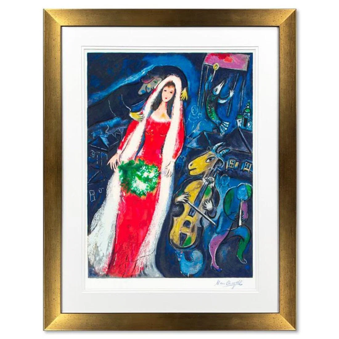 Marc Chagall (1887-1985), "Maries Au Village" Framed Limited Edition Serigraph with Letter of