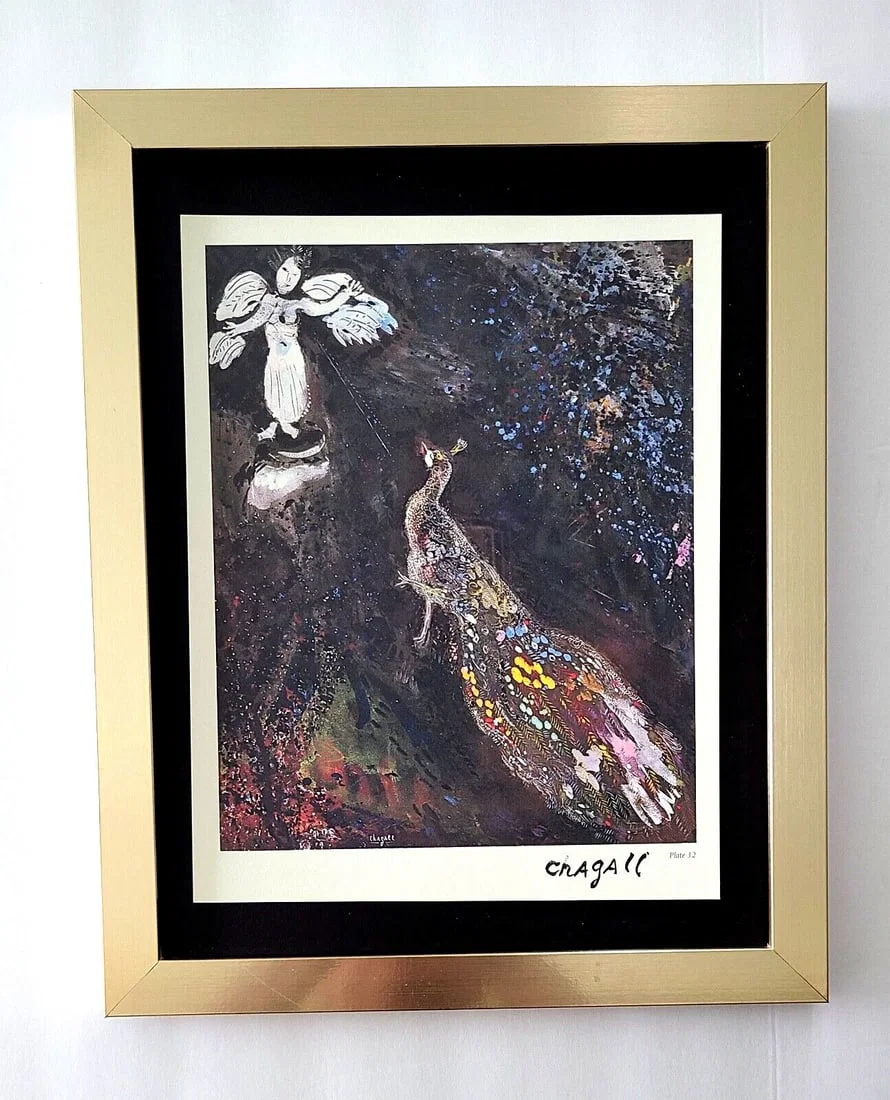 MARC CHAGALL + 1975 BEAUTIFUL SIGNED PRINT MOUNTED AND FRAMED
