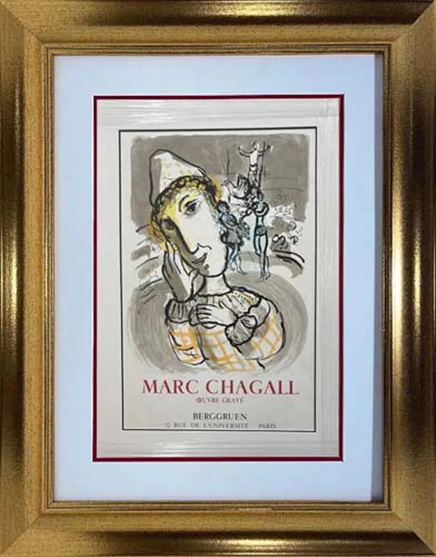 Marc Chagall (Russian-French 1887-1985) The Circus with Yellow Clown 1967 Original Lithograph for