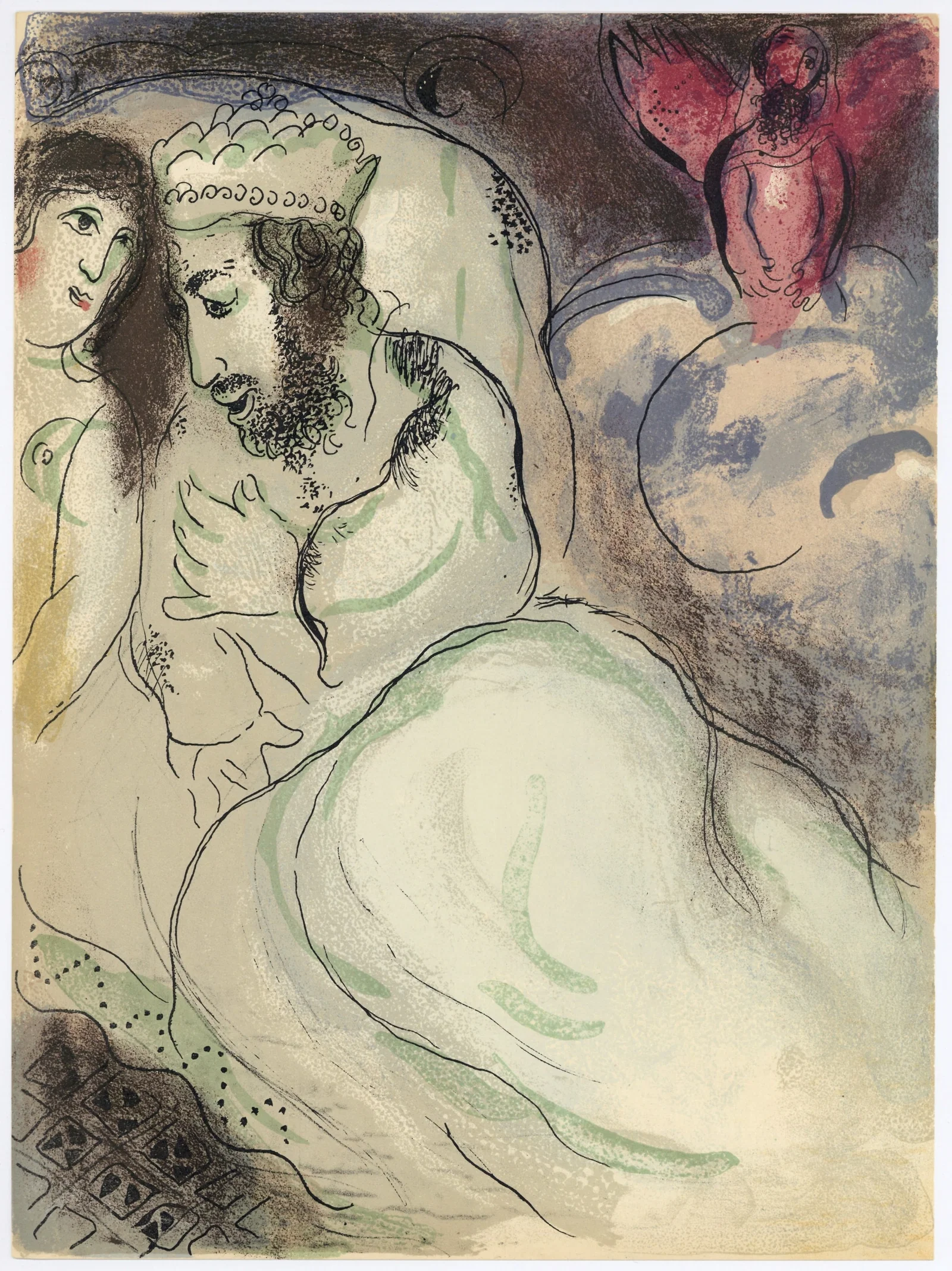 Marc Chagall "Sarah and Abimelech" original Bible lithograph