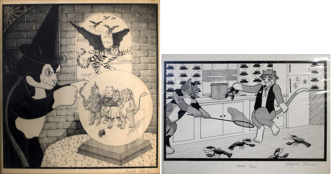 MARGUERITE CHADWICK. Signed Pen & Inks [2 works]