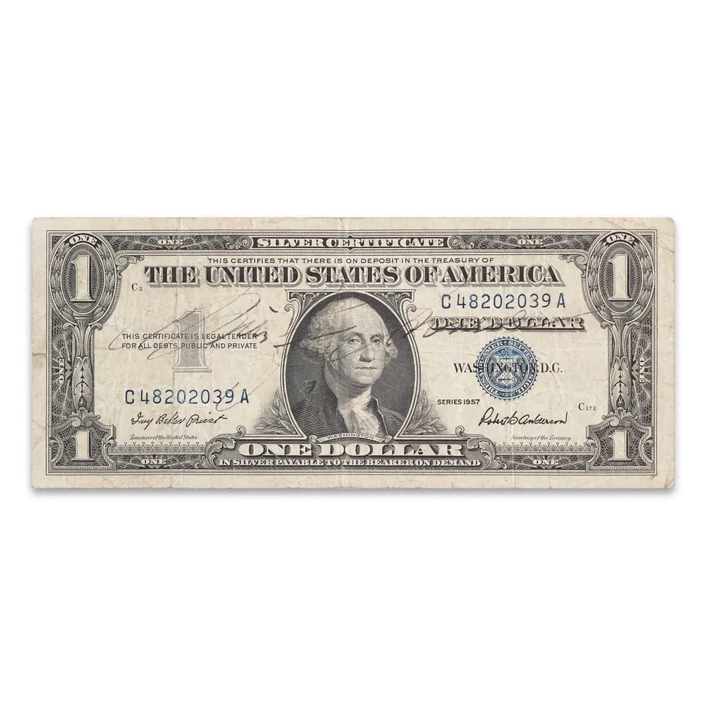MARILYN MONROE SIGNED 1957 ONE DOLLAR SILVER CERTIFICATE