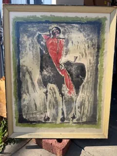 Marino Marini “Cavaliere Rouge (The Red Rider)” Pencil Signed Lithograph