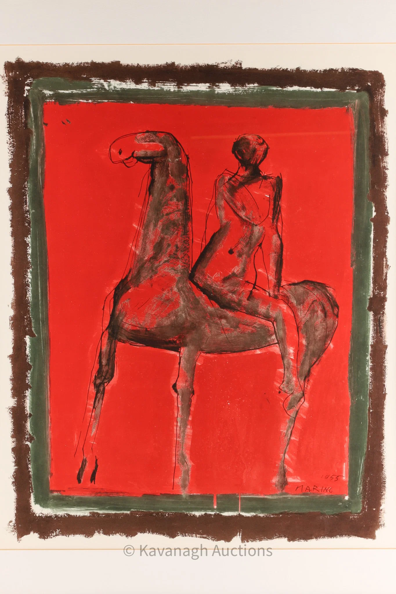 Marino Marini (Italian, 1901-1980) Le Cavalier, Horse & Rider Color Lithograph, Signed in Plate,