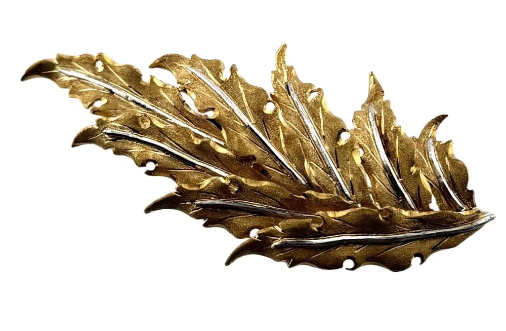 Mario Buccellati 18K Gold Figural Leaf Fur Clip