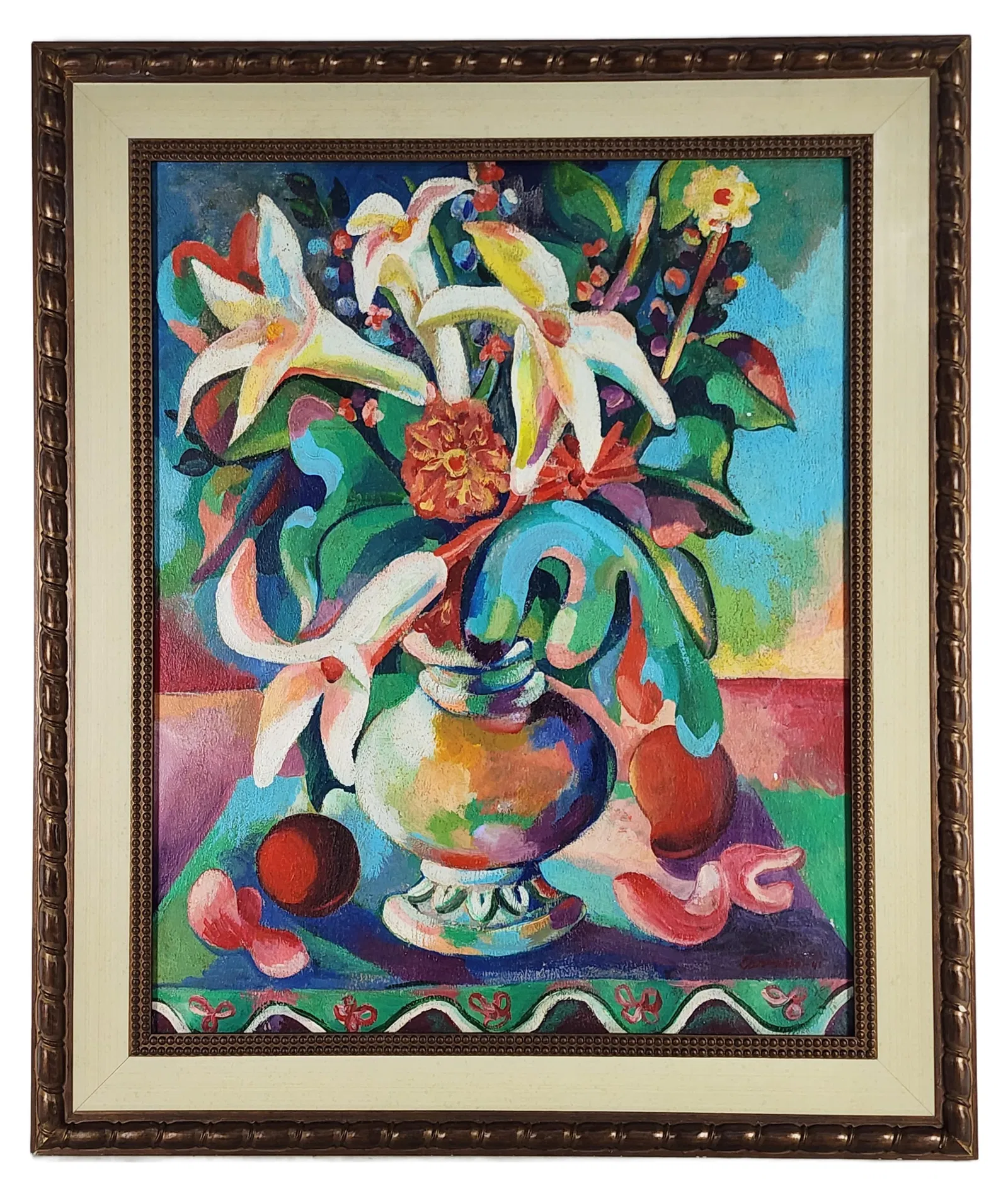 Mario Carreno (Cuban, 1913-1999) Still Life with Flowers, Oil on masonite, Signed Carreno and dated
