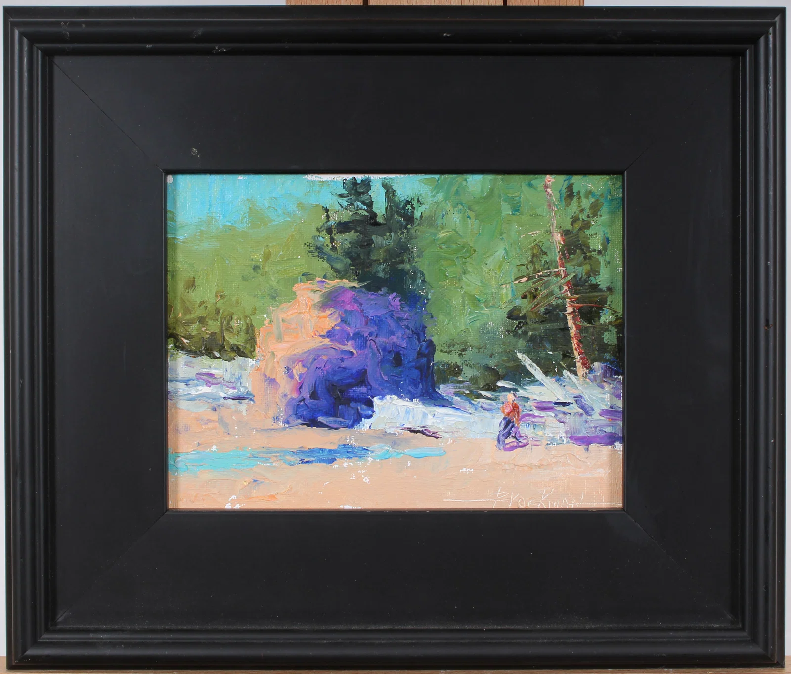 Mark Brockman Vintage American Modernist Landscape Oil Painting