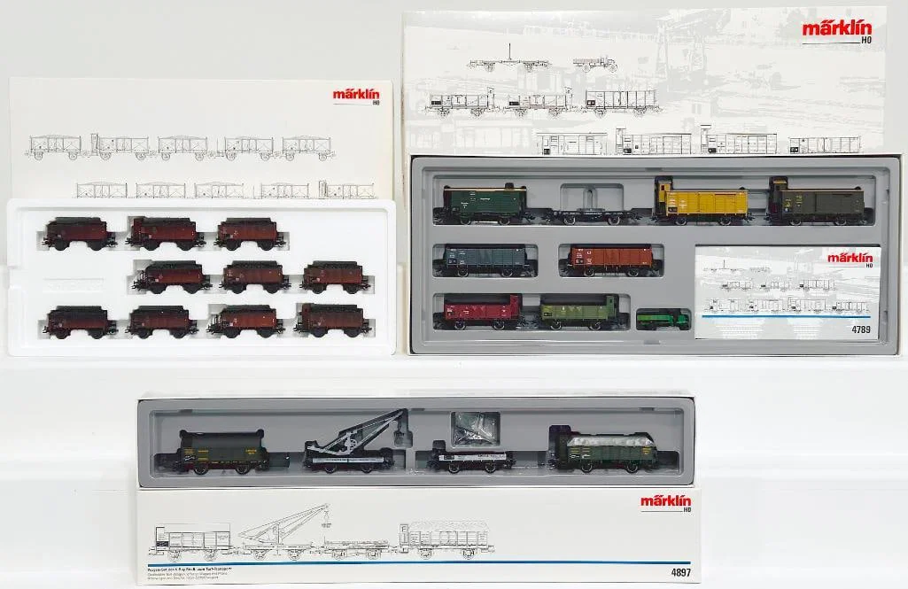 Marklin Modern HO Scale Three (3) Assorted Freight Car Sets Boxed