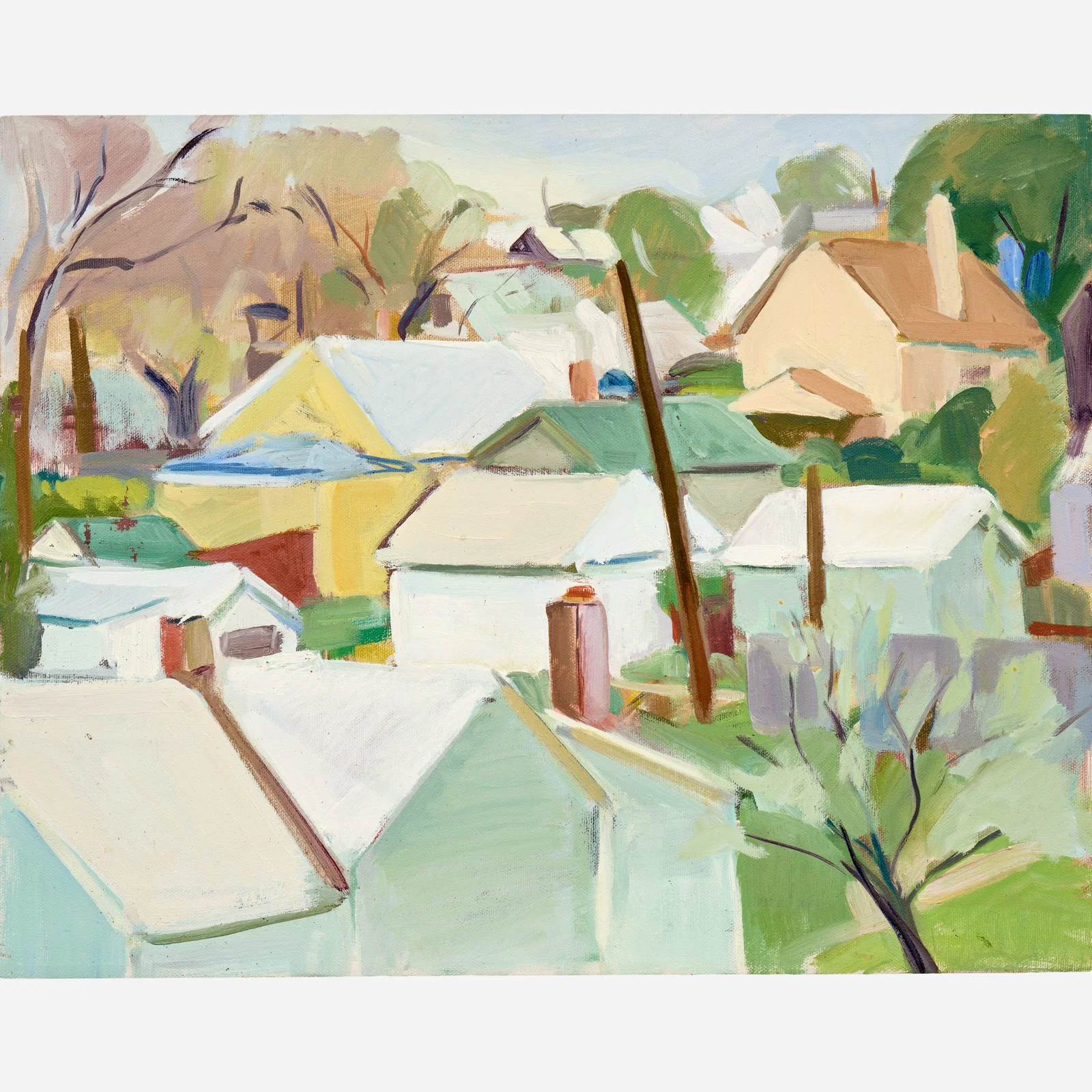 Marleen Stein Gold "Houses of Westport" Oil on Canvas
