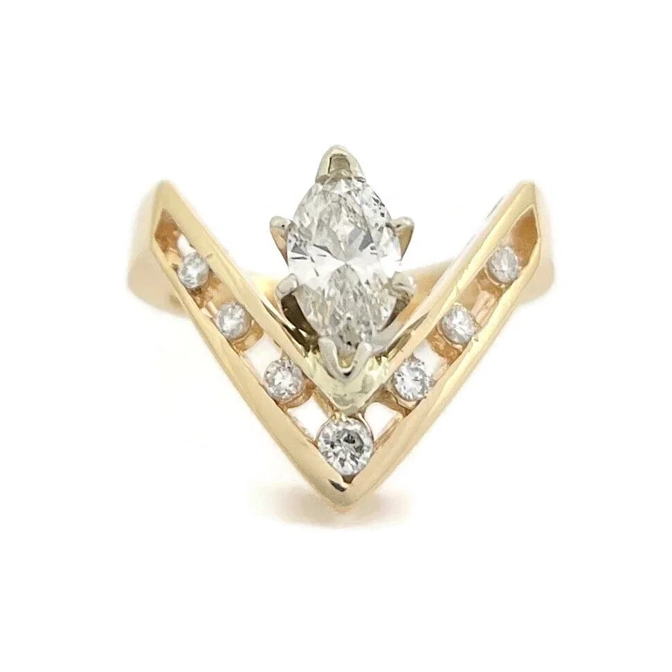 MARQUISE DIAMOND CHEVRON STATEMENT RING