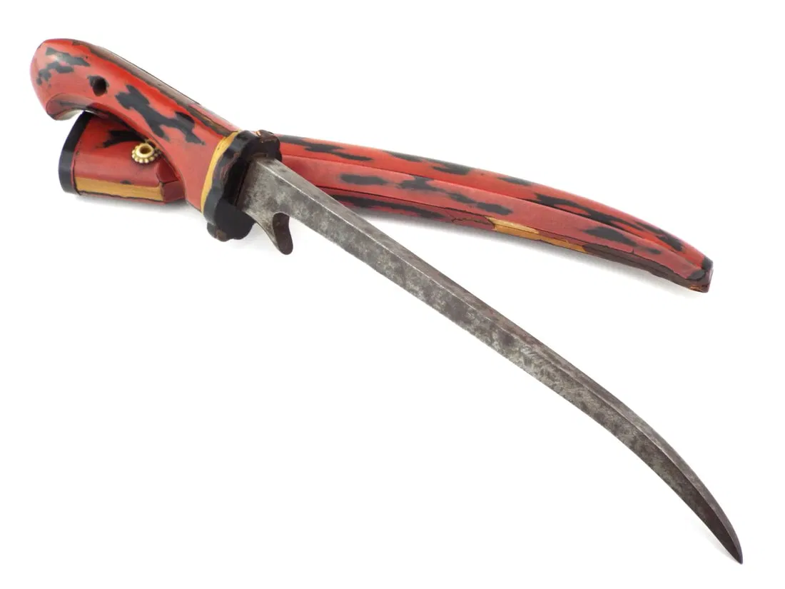 Martial EDO Japanese KABUTOWARI HELMET BREAKER Inscribed with Negoro Lacquer
